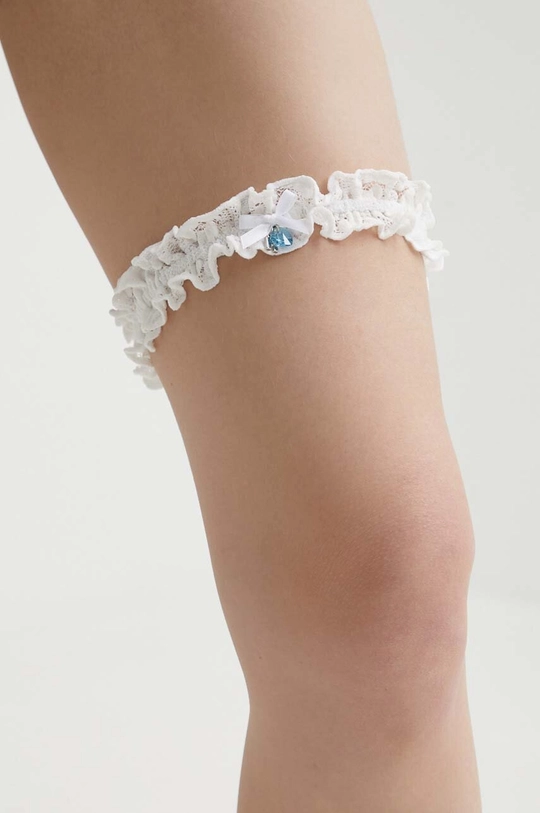 biały Rotate podwiązka Lace Bow Garter Damski