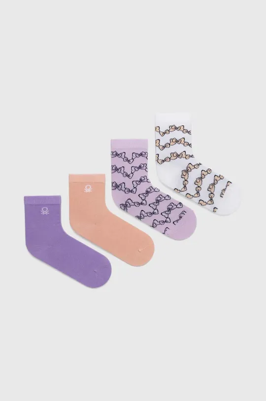 фіолетовий Дитячі шкарпетки United Colors of Benetton 4-pack Для дівчаток