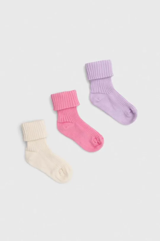 ružová Ponožky pre bábätká United Colors of Benetton 3-pak Dievčenský