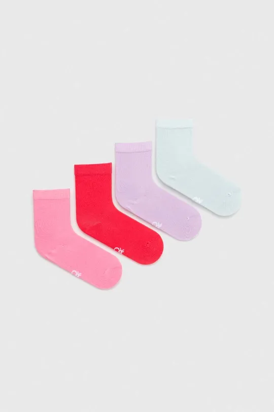 рожевий Дитячі шкарпетки United Colors of Benetton 4-pack Для дівчаток