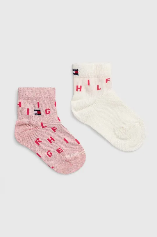 roza Otroške nogavice Tommy Hilfiger 2-pack Dekliški