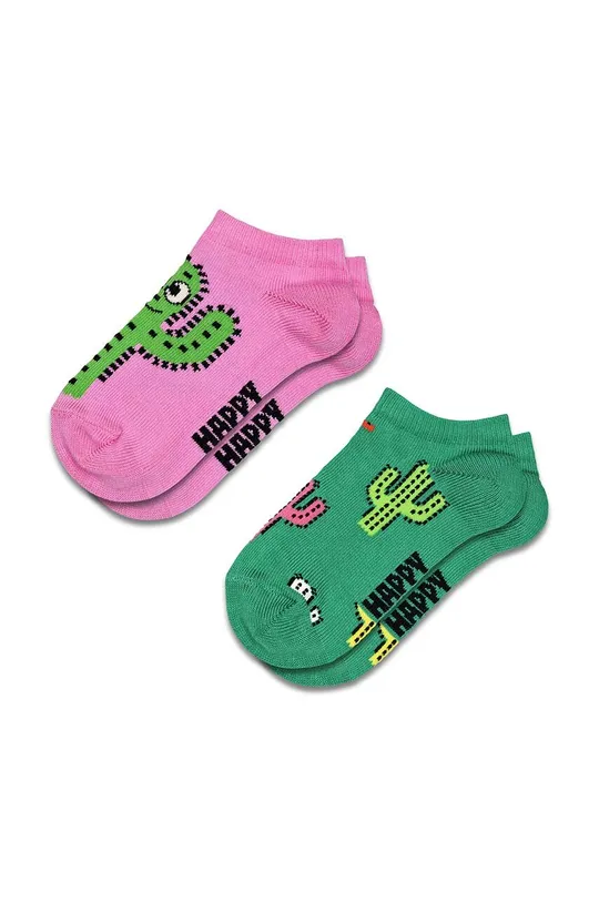 fialová Detské ponožky Happy Socks Kids Cactus Low Socks 2-pak Dievčenský