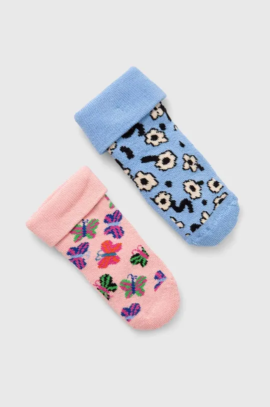 Happy Socks skarpetki dziecięce Kids Butterfly Baby Terry Socks 2-pack różowy