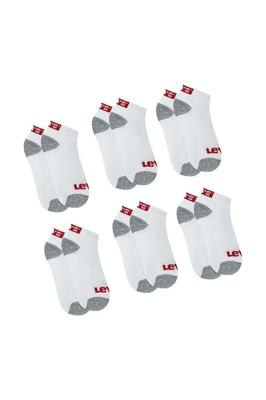 biela Detské ponožky Levi's LHN BOX TAB LOW CUT 6PK 6-pak Detský