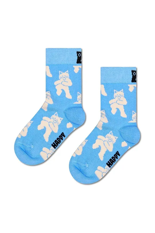 modrá Detské ponožky Happy Socks Kids Dancing Cats Sock Detský