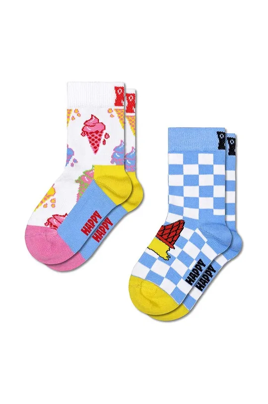 modrá Detské ponožky Happy Socks Kids Ice Cream Socks 2-pak Detský