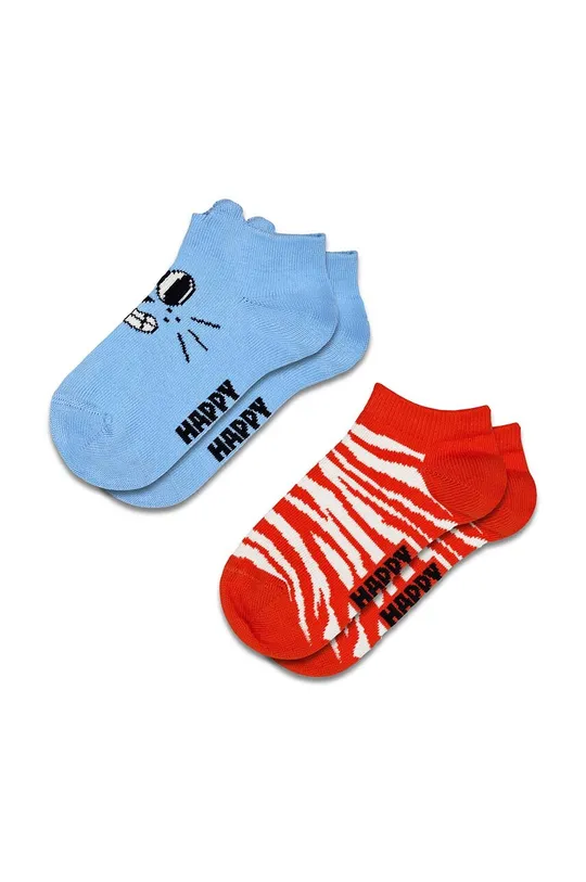 modrá Detské ponožky Happy Socks Kids Low Cat Socks 2-pak Detský