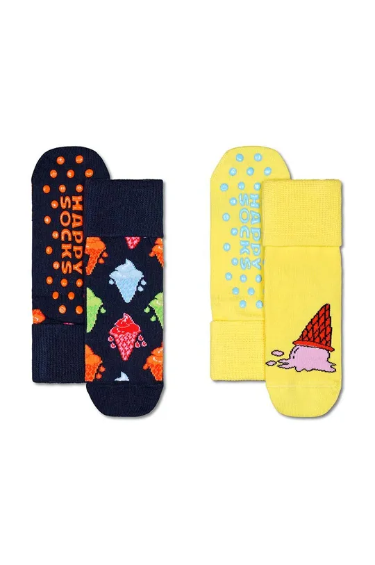 čierna Detské ponožky Happy Socks Kids Ice Cream Anti-Slip Socks 2-pak Detský