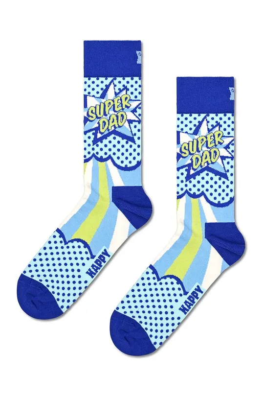 μπλε Κάλτσες Happy Socks Super Dad Sock Ανδρικά
