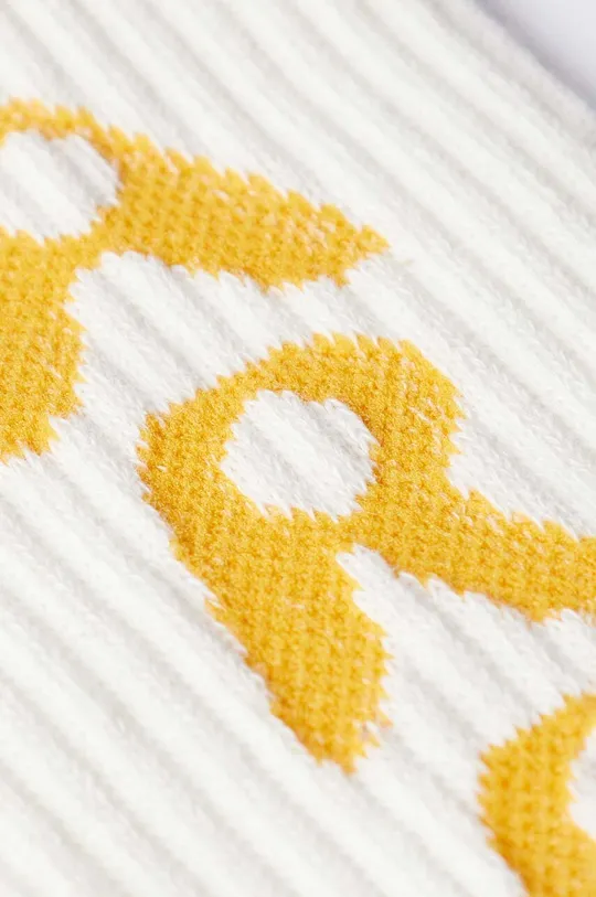 by Parra socks Hole Logo Crew Socks 63% Cotton, 27% Acrylic, 9% Polyester, 1% Spandex
