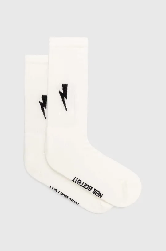 biały Neil Barrett skarpetki Bolt Cotton Skate Socks Męski