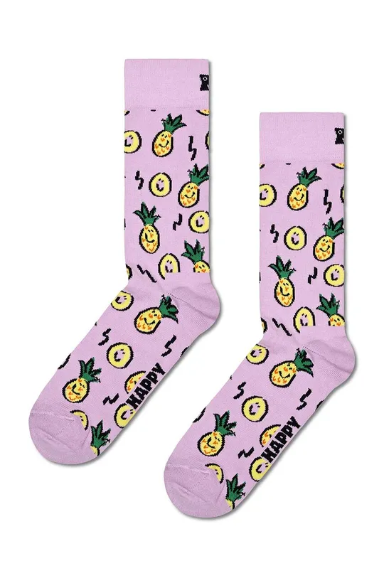 vijolična Nogavice Happy Socks Pineapple Sock Unisex