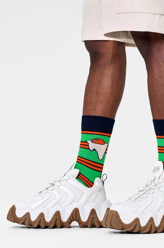 Ponožky Happy Socks Egg On Stripe Sock zelená