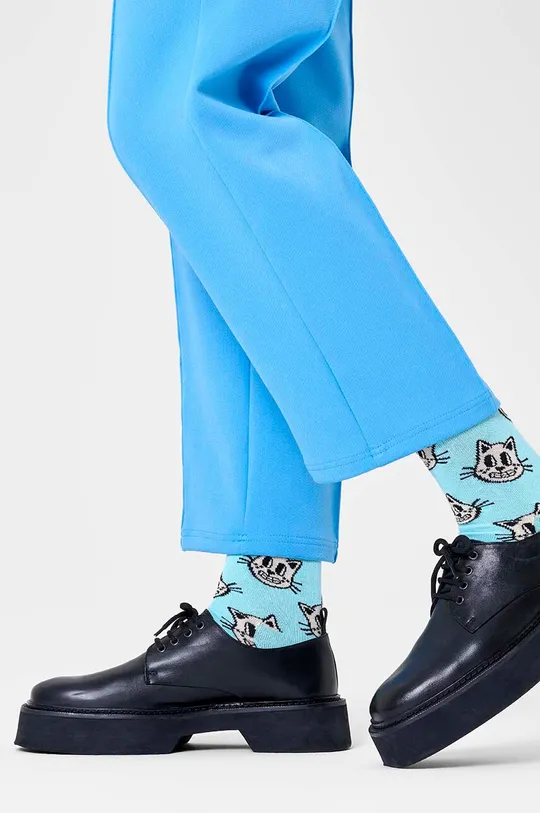 Κάλτσες Happy Socks Cat Sock μπλε