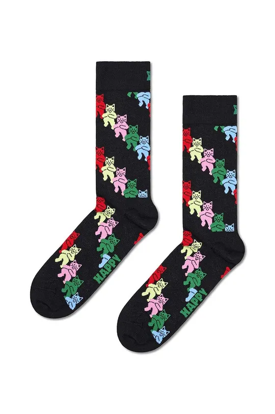 čierna Ponožky Happy Socks Dancing Cats Unisex
