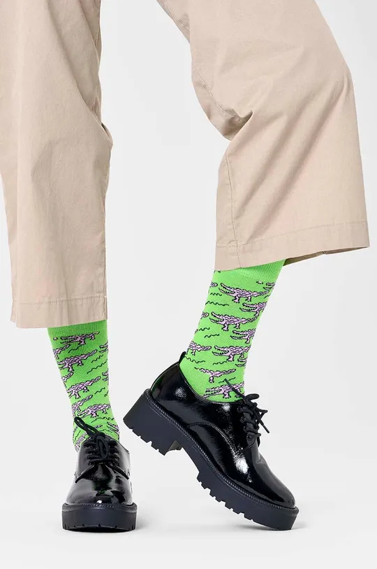 Κάλτσες Happy Socks Crocodile πράσινο