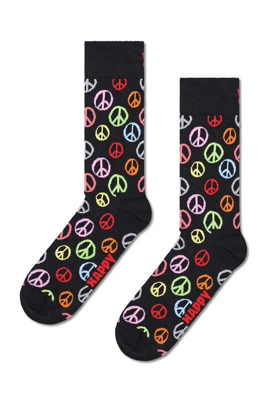 črna Nogavice Happy Socks Peace Unisex