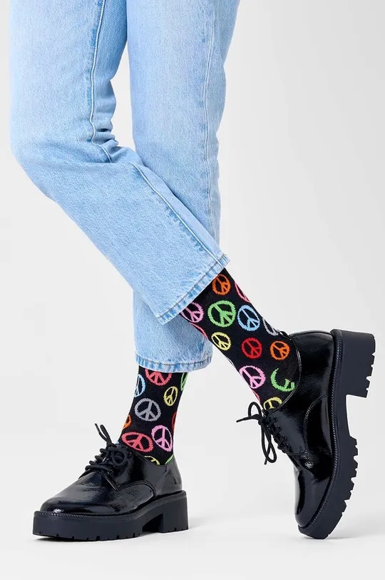 Κάλτσες Happy Socks Peace μαύρο