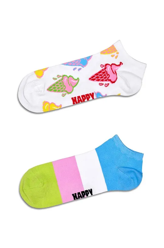 πολύχρωμο Κάλτσες Happy Socks Ice Cream & Stripe Low 2-pack Unisex