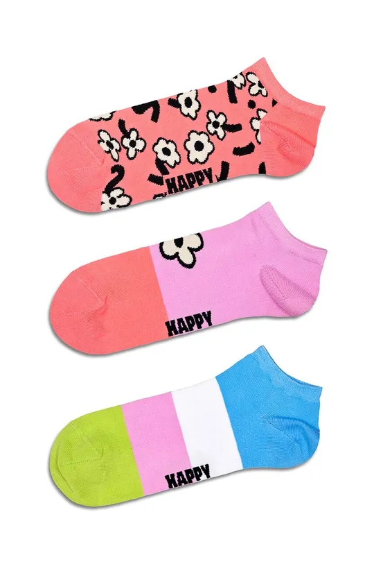 барвистий Шкарпетки Happy Socks Flower Low Socks 3-pack Unisex