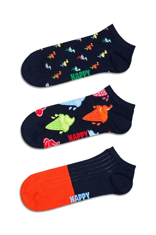 tmavomodrá Ponožky Happy Socks Navy Low Socks 3-pak Unisex