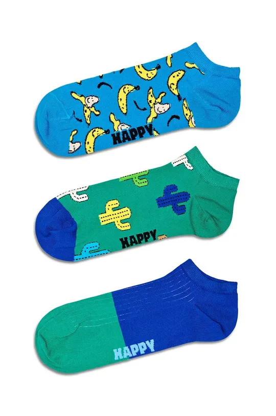 μπλε Κάλτσες Happy Socks Banana Low Socks 3-pack Unisex