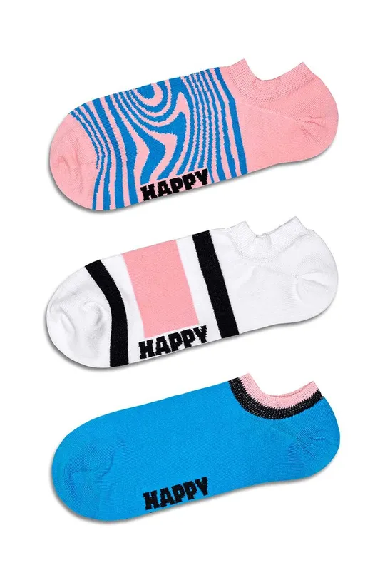 барвистий Шкарпетки Happy Socks Dizzy No Show Socks 3-pack Unisex