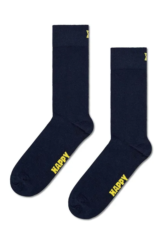 mornarsko modra Nogavice Happy Socks Solid Sock Unisex