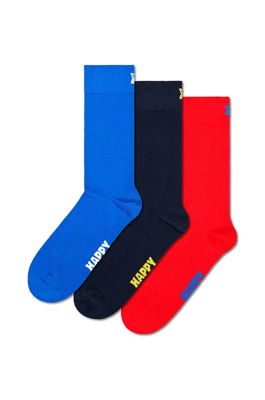 πολύχρωμο Κάλτσες Happy Socks Solid 3-pack Unisex