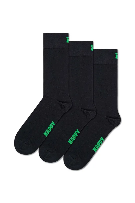čierna Ponožky Happy Socks Solid Socks 3-pak Unisex