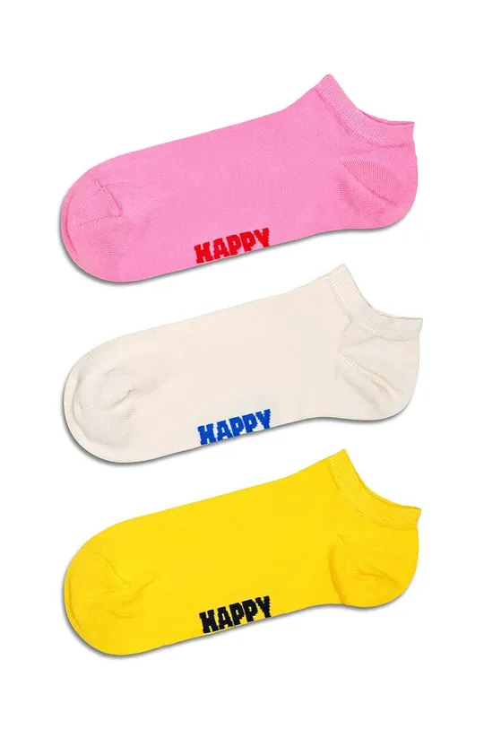 multicolor Happy Socks skarpetki Solid Low Socks 3-pack Unisex