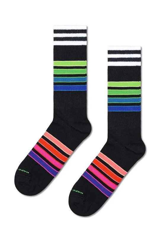 čierna Ponožky Happy Socks Street Stripe Sneaker Unisex