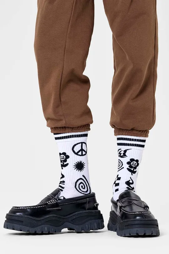 Κάλτσες Happy Socks Random Rave Sneaker λευκό