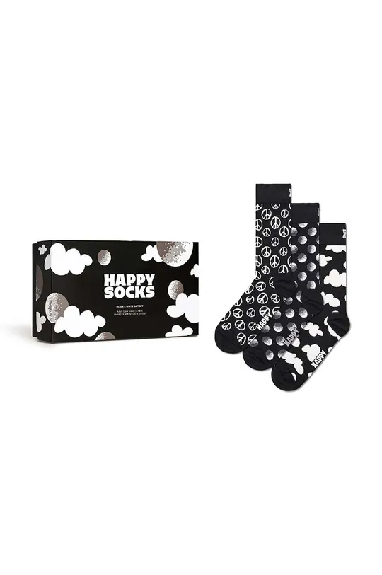 čierna Ponožky Happy Socks Gift Box Black White 3-pak Unisex