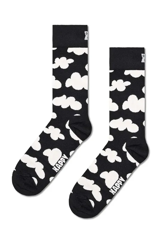 fekete Happy Socks zokni Gift Box Black White 3 pár