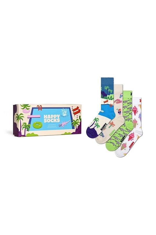 többszínű Happy Socks zokni Gift Box Pool Party 4 pár Uniszex