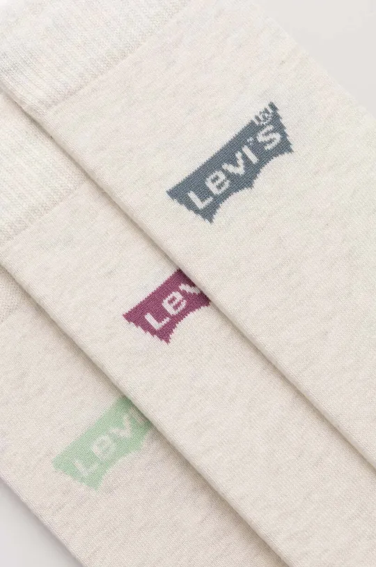 Čarape Levi's 3-pack bež