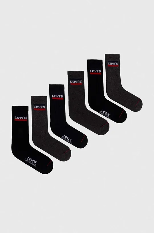 grigio Levi's calzini pacco da 6 Unisex