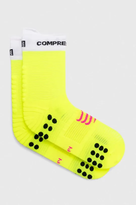 rumena Nogavice Compressport Pro Racing Socks v4.0 Run High Unisex