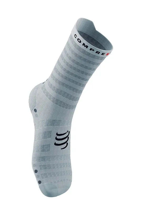 Čarape Compressport Pro Racing Socks v4.0 Ultralight Run High - White/Alloy siva