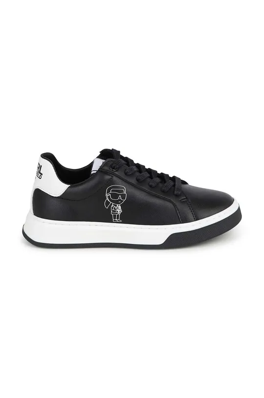 Παιδικά δερμάτινα αθλητικά παπούτσια Karl Lagerfeld μαύρο