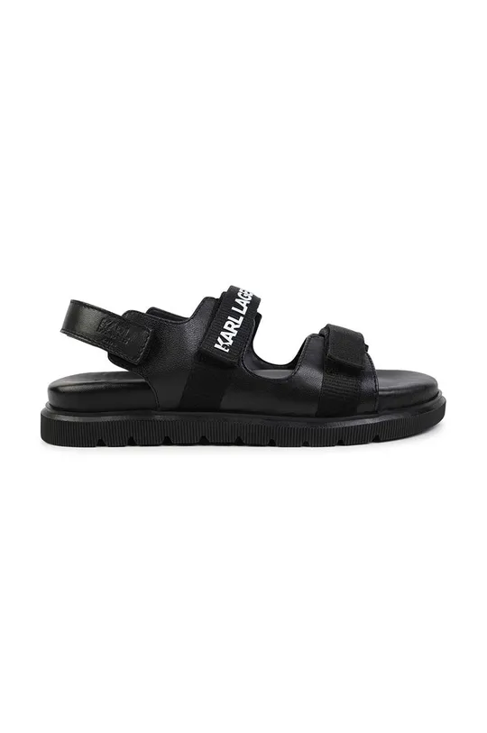 Detské kožené sandále Karl Lagerfeld čierna