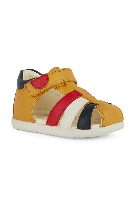 Detské kožené sandále Geox SANDAL MACCHIA žltá
