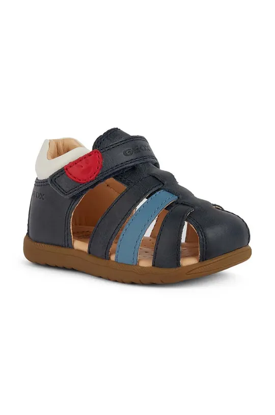Detské kožené sandále Geox SANDAL MACCHIA tmavomodrá