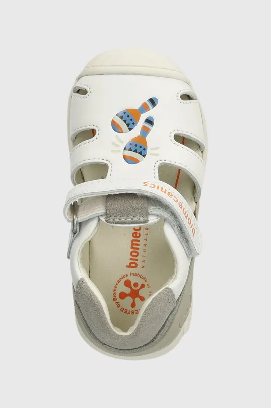 білий Дитячі шкіряні сандалі Biomecanics