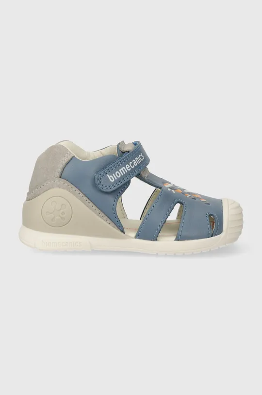 modrá Detské kožené sandále Biomecanics Chlapčenský
