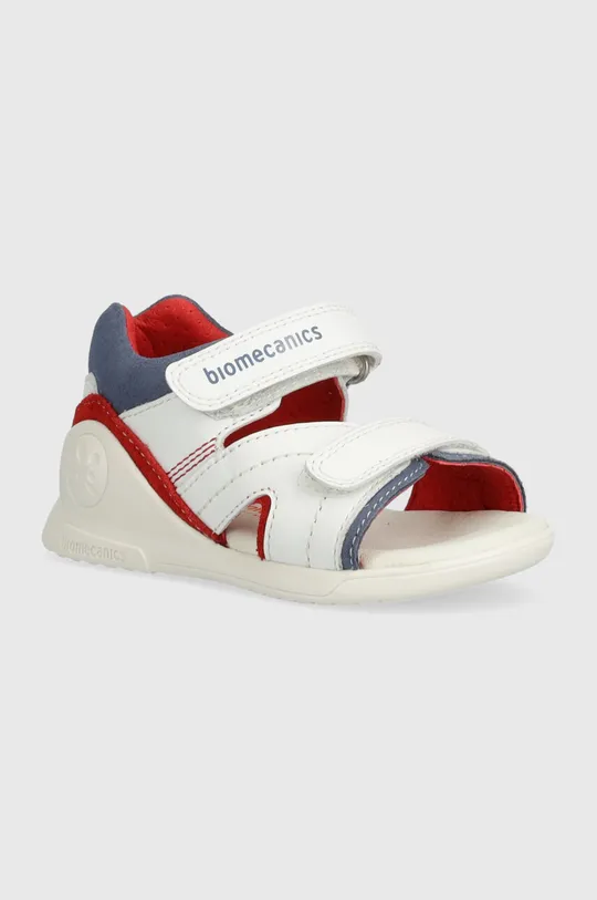 biela Detské kožené sandále Biomecanics Chlapčenský