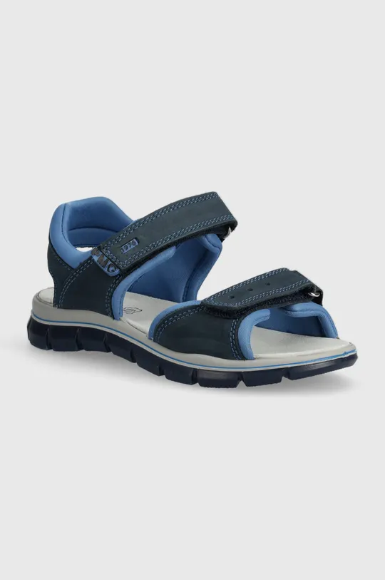 modrá Detské nubukové sandále Primigi Chlapčenský