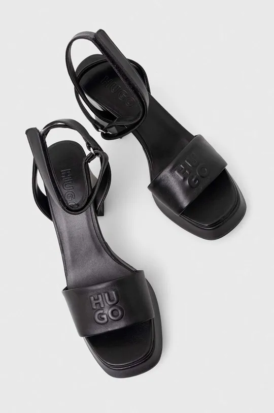 čierna Kožené sandále HUGO Vicky