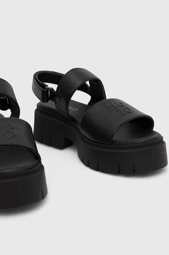 Kožené sandále HUGO KrisSandal čierna